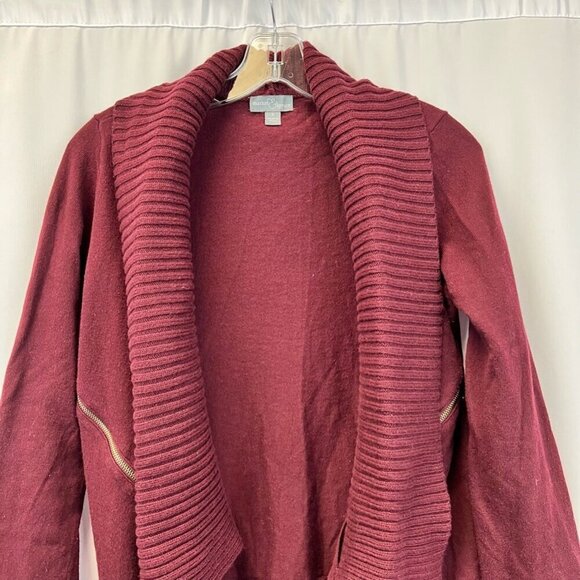 Market & Spruce Womens Cardigan Collared Long Sleeve Open Front Tight Knit S - Picture 2 of 10
